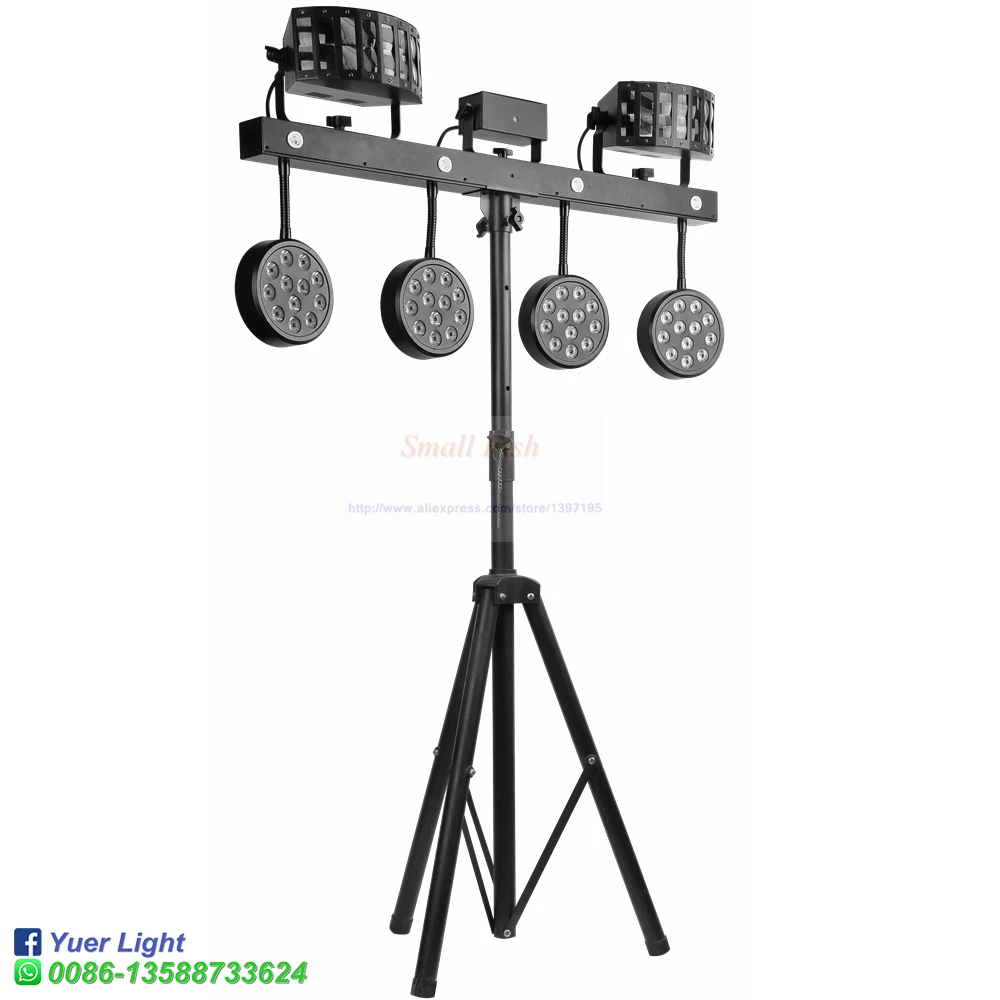 126W 4IN1 эффект светодиодный Par комплект 12x1 Вт RGBW один Цвет светодиодный тонкий плоский Par Светильник s с светильник стенд DMX стробоскоп лазерные DJ диско