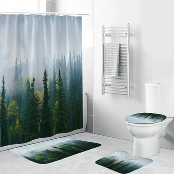 

Shower curtain Waterproof Frosted Anti-Microbial Mildew Resistant Digital full print Shower Curtain with Hooks