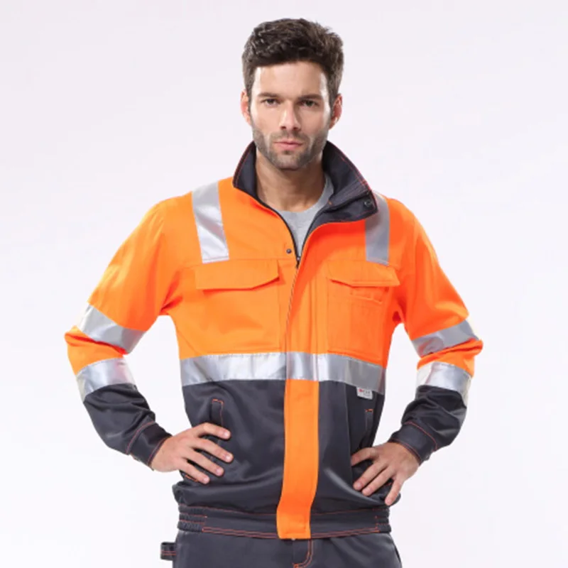 Двухцветная Hi Vis желтая Рабочая Единая рабочая одежда, куртка с рабочие штаны