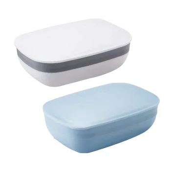 

2pcs Soap Box Creative Waterproof with Lid Portable Soap Dish Soap Holder Storage Container for Home Travel Bathroom