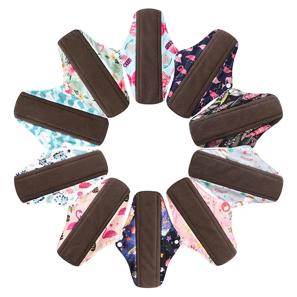 Reusable Sanitary Napkins Washable Cloth Menstrual Pads Mama Bamboo Charcoal Absorbency Panty Liner Overnight