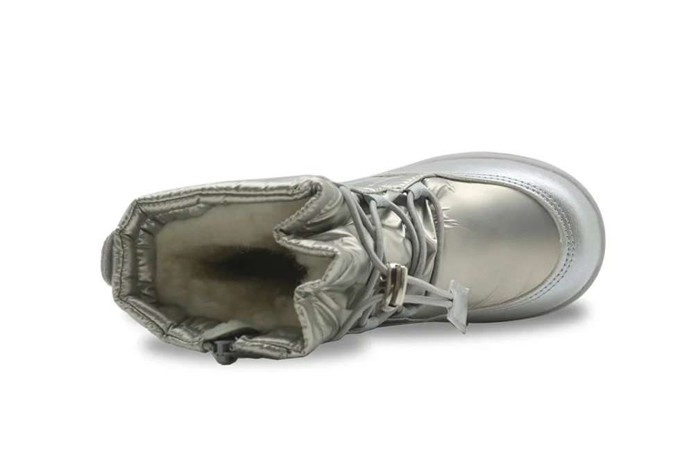 Apakowa/зимние ботинки для малышей, девочек, детей, Зимняя Толстая теплая шерстяная уличная Нескользящая зимняя обувь с регулируемым эластичным ремешком