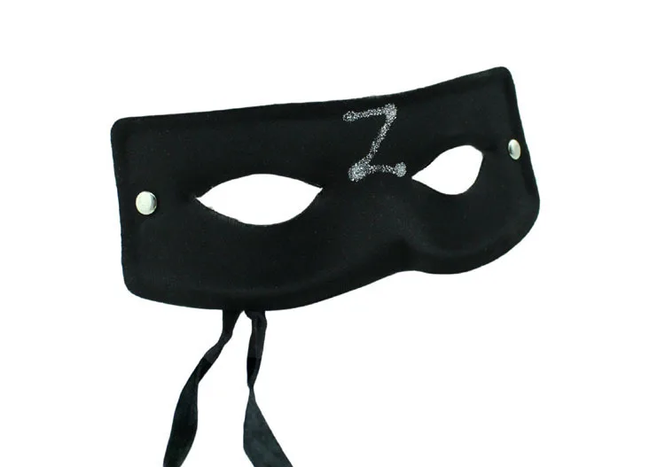 

Halloween Christmas Supplies Makeup Dance Mask Black And White with Pattern ZORRO Half Face Z Mechanical Dance Men And Women Mas