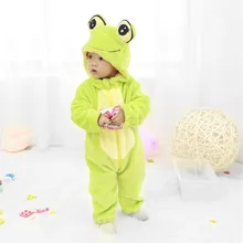 Детский карнавальный костюм с изображением лягушки; Желтый Детский костюм с милыми животными; Рождественский подарок для маленьких мальчиков и девочек; зимняя теплая Пижама с рисунком аниме