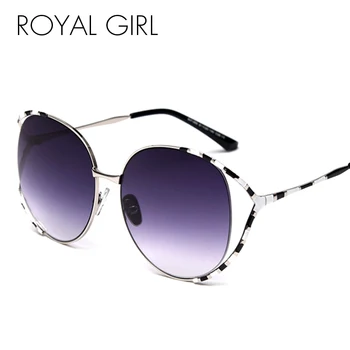 

ROYAL GIRL Fashion Round Sunglasses Women Vintage Brand Design Sun Glasses Female Nylon Pattern Frame Gradient Eyewear Ss927