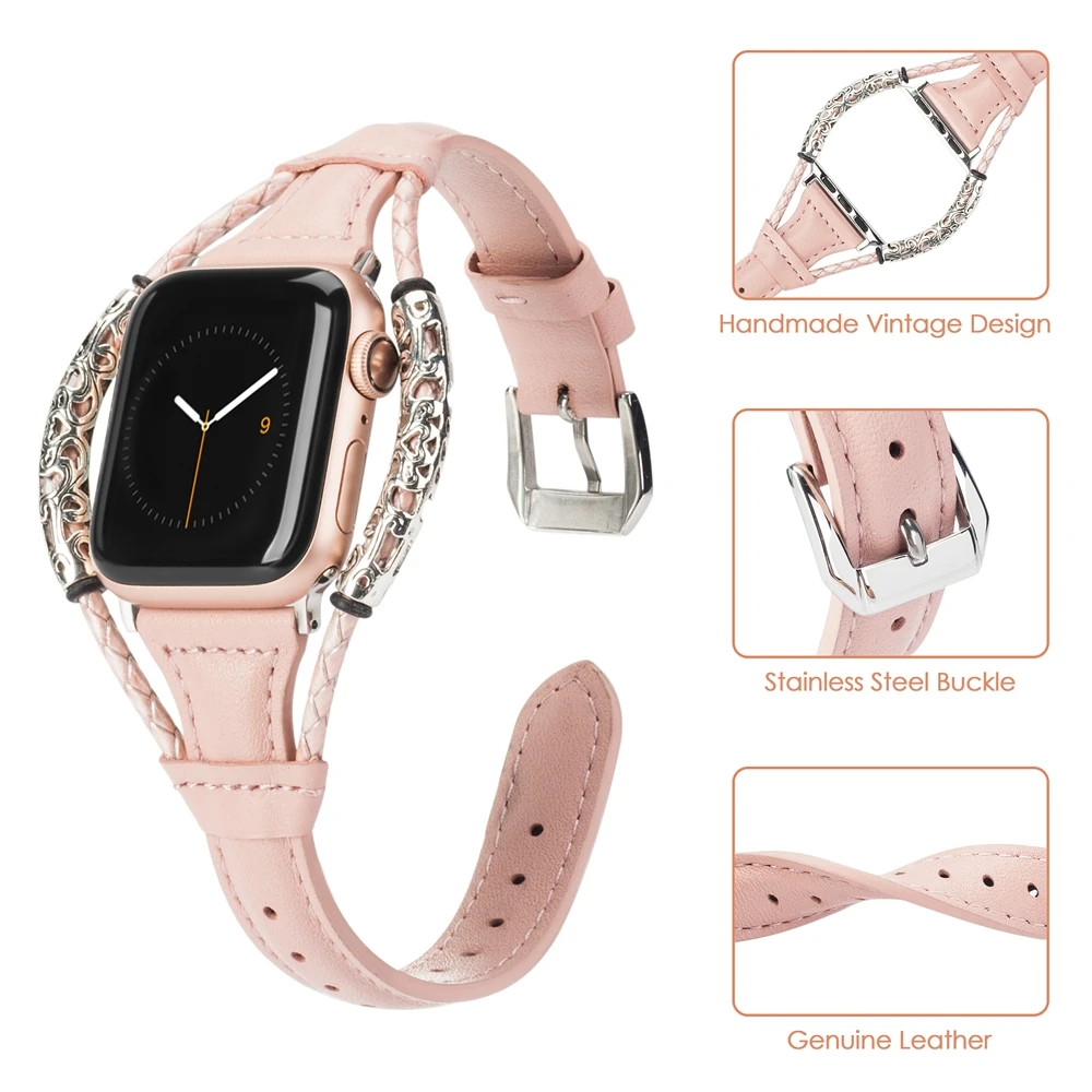 Старинный ремешок для Apple Watch Band кожаный 38 мм 44 мм 40 мм 42 мм сменный ремешок из натуральной кожи для iwatch 5/4/3/2/1
