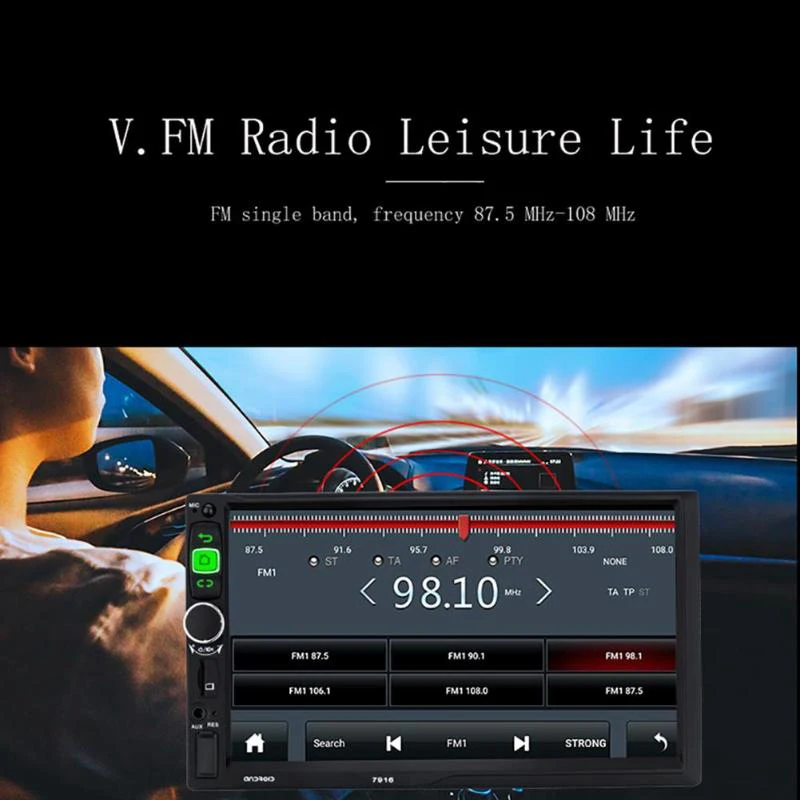 Автомобильный MP5 плеер, 7 дюймов 2DIN G M Радио 1024x600 HD, dvd-плеер с Bluetooth CarPlay FM gps навигация