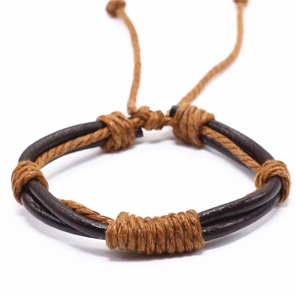 Punk Bohemia Leather Bracelet Men Homme Weave Wrap Bracelets for Women Jewellery Accesorios Mujer Pulsera Erkek Bileklik Bijoux