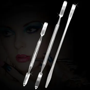 

1pcs Makeup Tools Stainless Steel Mixing Spatula Manicure Dental Rod Tool Nail Art espatula maquiagem Nail Spatula Make up