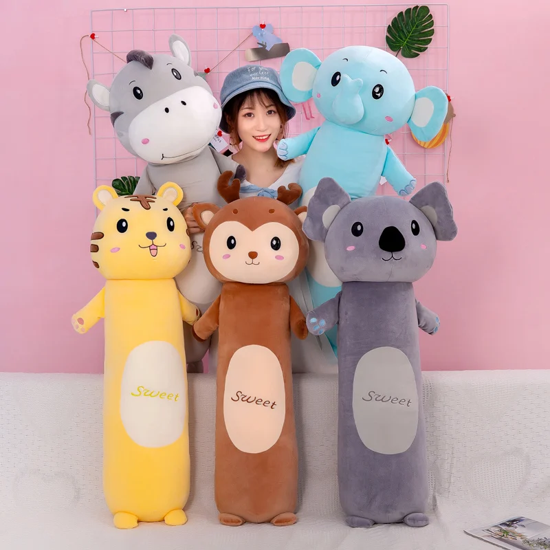 New 55-110cm Plush Animals Pillow Stuffed Elephant Donkey Tiger Koalas Deer Toys Soft Girl Dolls Big Cushion Kids Birthday Gift | Игрушки и