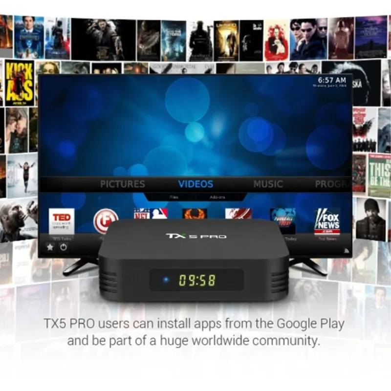 TX5 Pro Smart tv BOX Android 8,1 4 ГБ 32 ГБ Amlogic S905X2 четырехъядерный 2,4G& 5G двойной Wifi медиаплеер с гарнитурой 1080P HD телеприставка