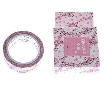 

1.5cm*7m Romantic Cherry Blossom Washi Tape DIY Decorative Scrapbooking Masking Tape Adhesive Label Sticker Tape Stationery