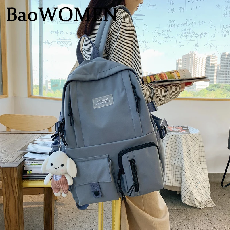 BaoWomen Fashion Backpacks For Teeanger Girls Large Capacity Multipocket Black White Red Blue Pink Women Backpack School Bag BaoWomen Fashion Backpacks For Teeanger Girls Large Capacity Multipocket Black White Red Blue Pink Women Backpack School Bag
