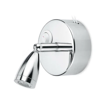 

Silver Reading Light 70x30mm 12-24V Boat Wall Lamp Aluminum Button Type 1W Flexible RV Caravan Camper High Quality