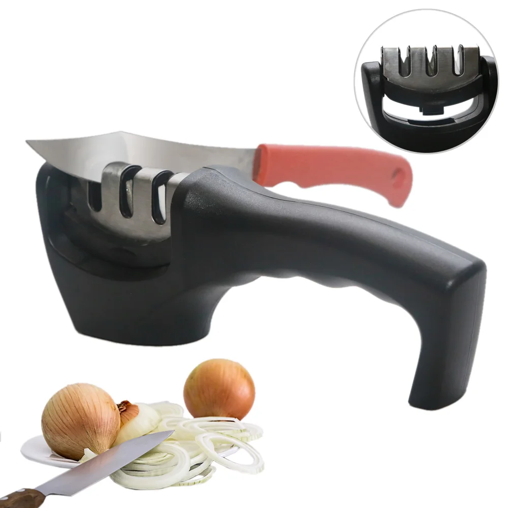 3 этапа Профессиональный Ножи станок для заточки Кухня точильный камень Вольфрам Сталь и Керамика Кухня ножи кухонные принадлежности