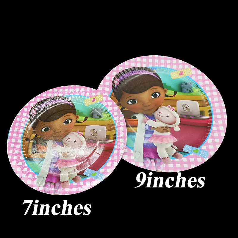 60 шт./лот Doc McStuffins одноразовая посуда McStuffins одноразовые тарелки салфетки для стаканчиков McStuffins украшения на день рождения