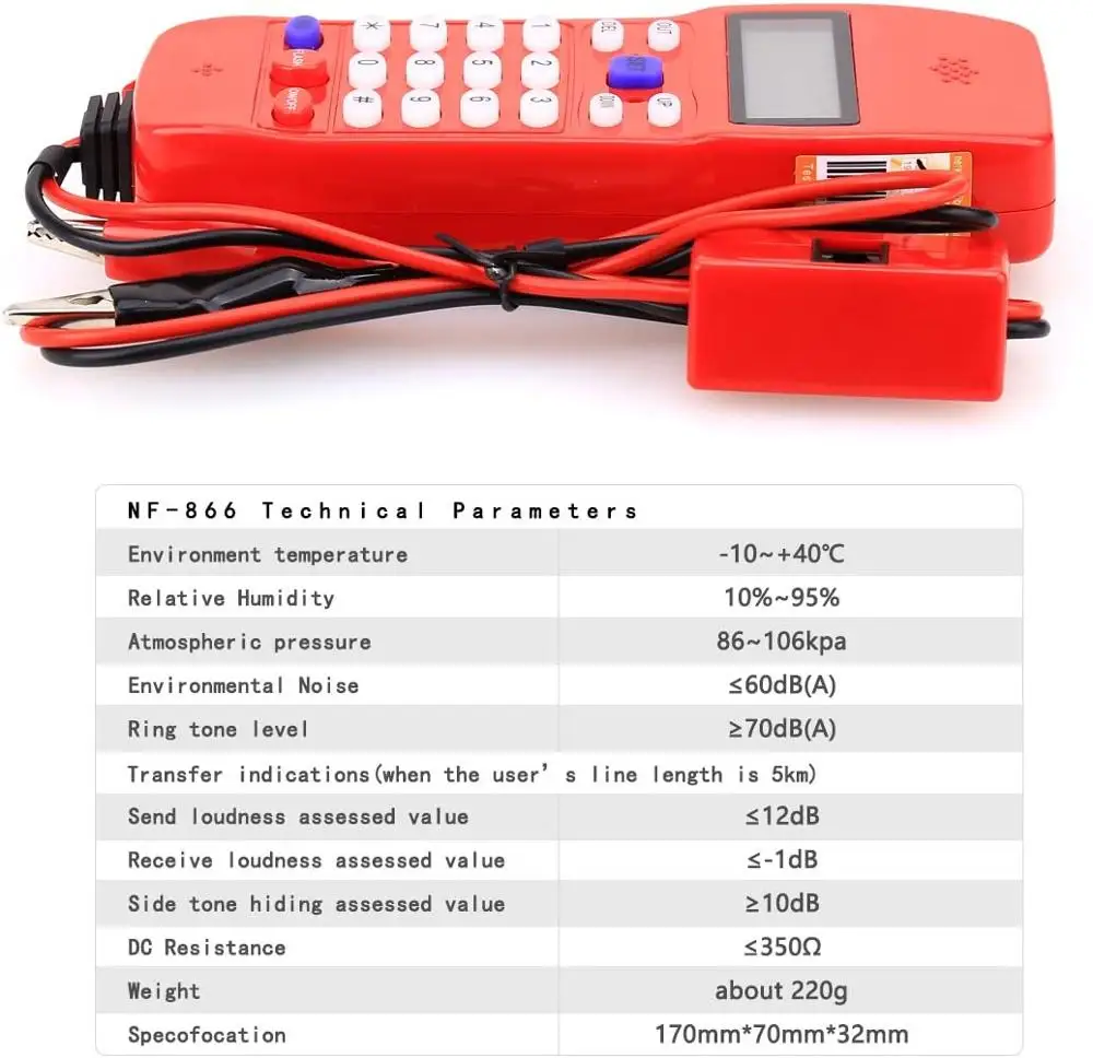 NF-866 Phone Cable Tester Tool for Telephone Telecommunication,Check Phone DTMF Caller ID Auto Detection 
