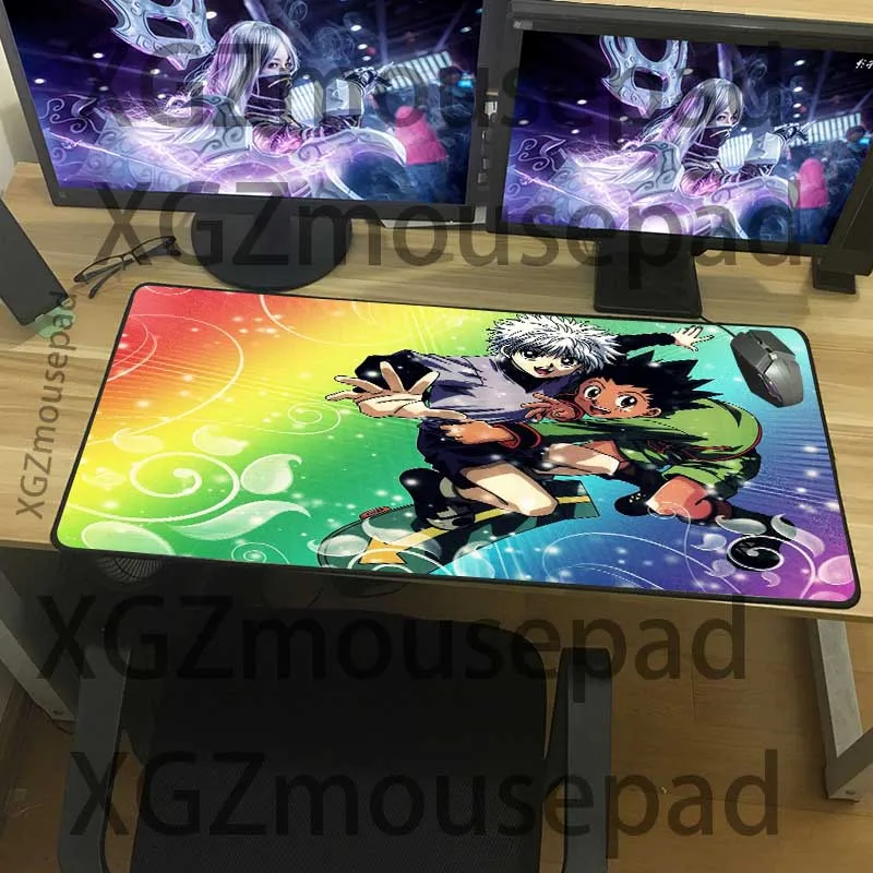  XGZ Large Computer Desk Mat Black Lock Edge Hunter Anime Cute Boy Custom Fashion Mouse Pad Rubber N