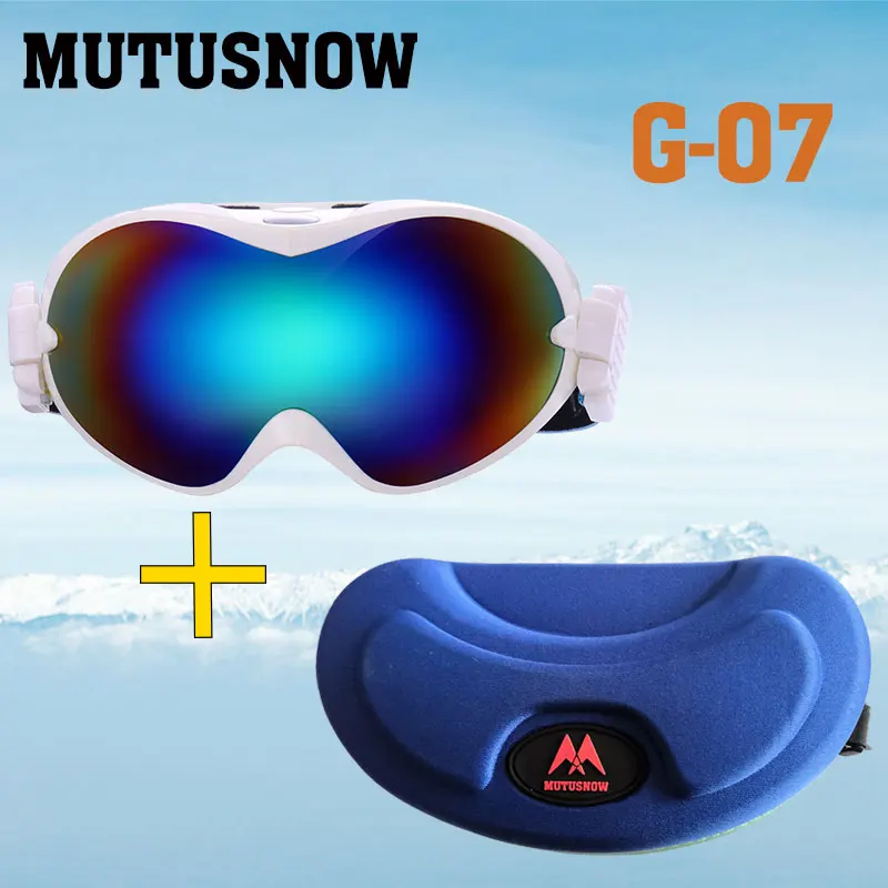 Лыжные очки для мужчин и женщин, маленькие линзы, профессиональные двойные, UV400, противотуманные, для взрослых, лыжные очки, лыжные, шпон, очки - Цвет: G7 BLUE