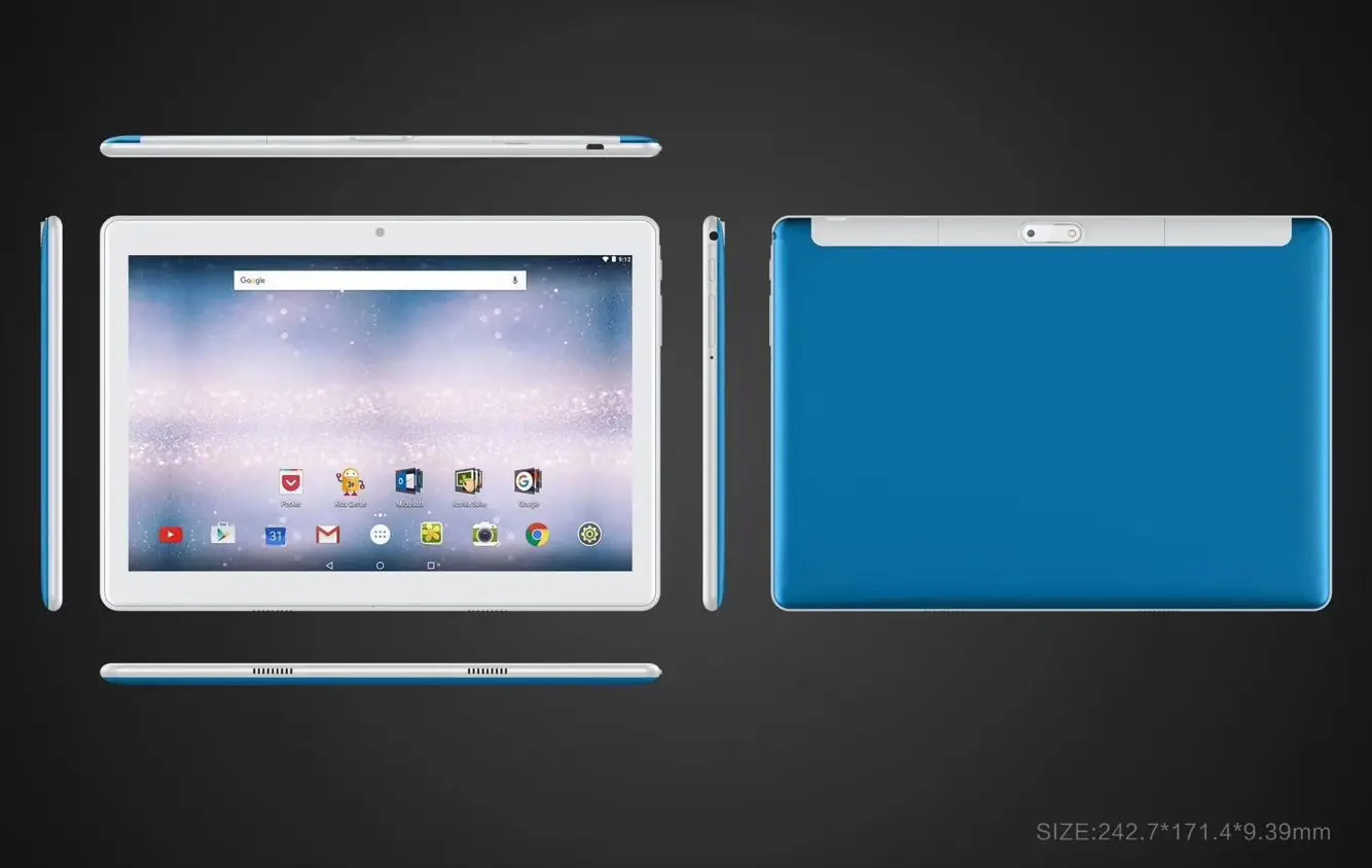 10-дюймовый планшет 6 ГБ Оперативная память 128 ГБ Android 8,0 10 дюймов ips Экран Octa Core 2+ 5 Мп камера GPS WiFi SIM ПК компьютер - Комплект: blue