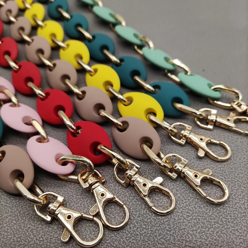 Hot Sale 30cm Colorful Resin Handles Fashion Bead Straps Replaceable Acrylic Handbag Chains DIY Bag Accessories for Women Bags