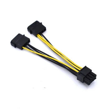 

10pcs/lot 10cm double 2x Molex TO GPU PCI-E 8PIN 18AWG Graphics Card power cable