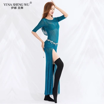 

Belly Dance Costumes Dance Dresses Lady Practice Clothing Belly Dancing Split Skirt Women Performance Costume Dress 3 Colors