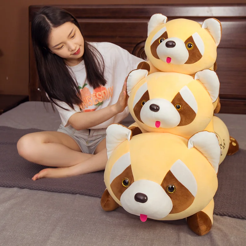 Nice 1pc 60cm-100cm Huggable Long Tail Raccoon Doll Plush Toy Girlfriend Pillow Cute Adorable Bear Ragdoll Koala Girl Bed new adorable boho newborn toddler headband ribbon elastic baby headdress kids hair band girl bow knot