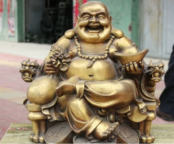 YM 311 11 народная Статуя Дракона YuanBao счастливый смех статуя Майтрейи Будды