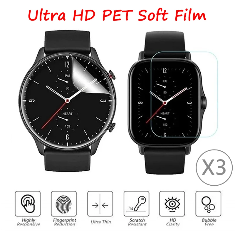 Защитная пленка 3D на весь экран мягкая из фольги для XiaoMi HuaMi Amazfit GTR 2 2E 42 47 мм чехол