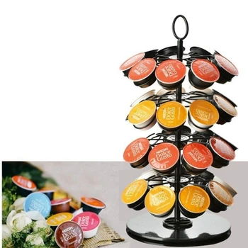 

4-Layer Holder Spiral Coffee Capsule Organizer Split Room Stable Stand Hollow-out Creative Ornament Shelf Durable Storage