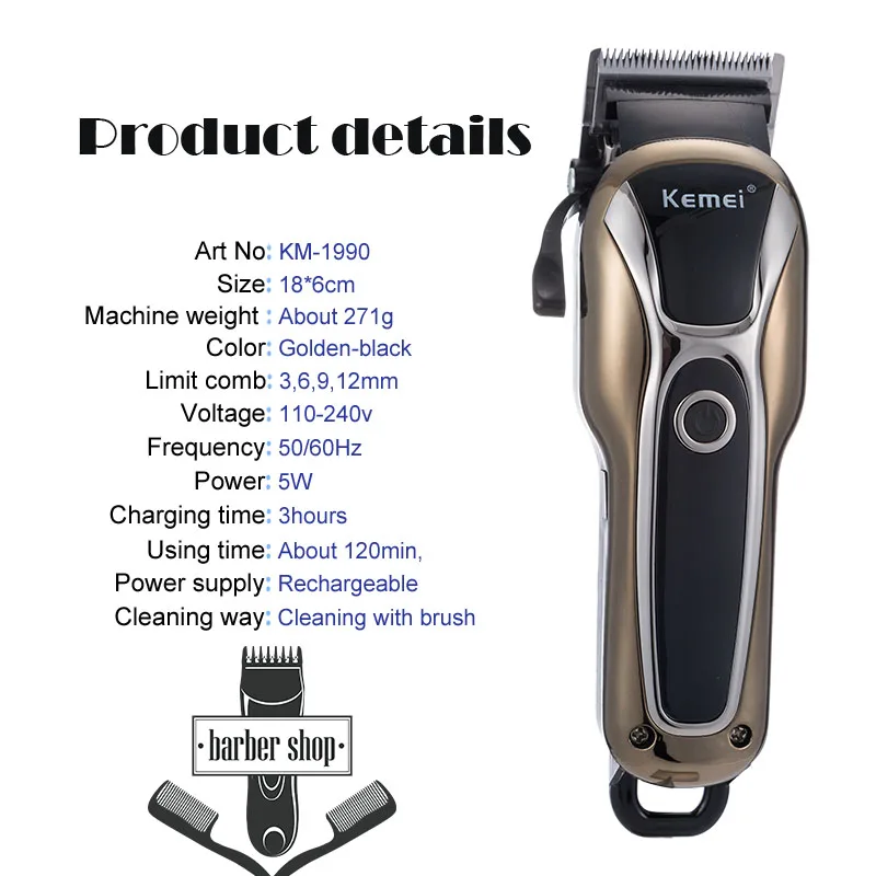 Hair Clipper Hair Trimmer Kemei 1990 Hair Clipper For Men