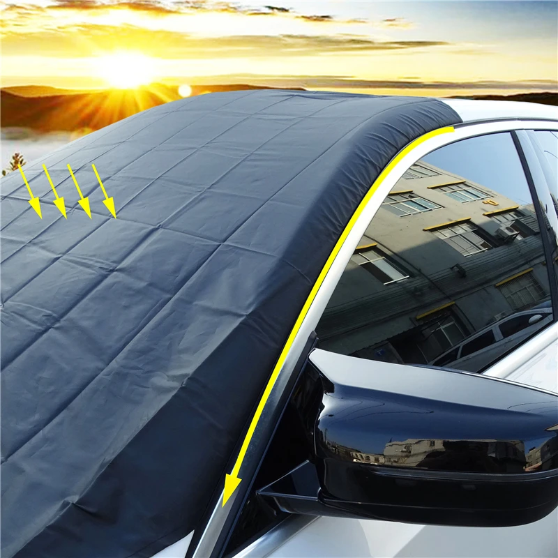 Car Magnetic Sunshade Cover 210*125cm Car Windshield Snow Sun Shade Waterproof Protector Cover Front Windscreen