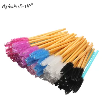 

200 Pcs Eyelash Brush Disposable Nylon White Mascara Wands Applocator Spoolers Eyelash Extension Makeup Tools