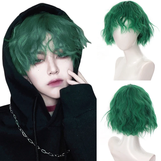 Korte Pix Cut Straight Zwart Wit Geel Half Cosplay Anime Kostuum Halloween Pruiken Synthetisch Haar Met Pony Voor Mannen Jongen Vrouwen Synthetic None Lace Wigs Aliexpress