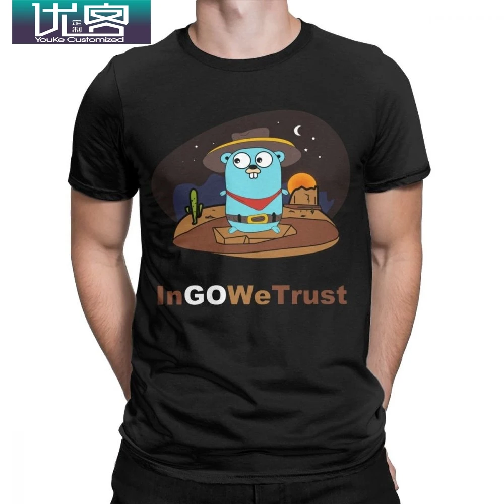 Golang Мужская футболка Gopher In Go We Trust программист Программирование кодер