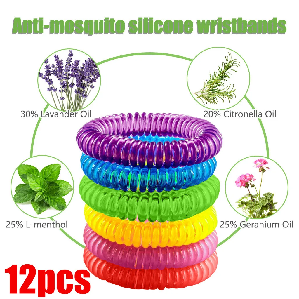 12pcs Mutilcolor Mosquito Repellent Bracelets Natural Wristbands Special Tools For Household Control | Дом и сад