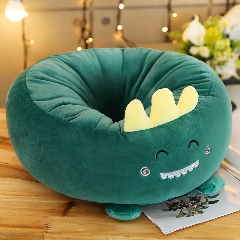 green dinosaur Мультяшная Подушка, милая Подушка Sumikko Gurashi Nap, мягкая подушка с изображением динозавра, поросенка, Хаски, животных, подушка для детей, подарок на день рождения, Kawaii - Цвет: green dinosaur