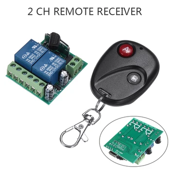 

Newest DC 12V 2 Channel Learning Code Relay Receiver With 433MHz Wireless Remote Control Transmitter