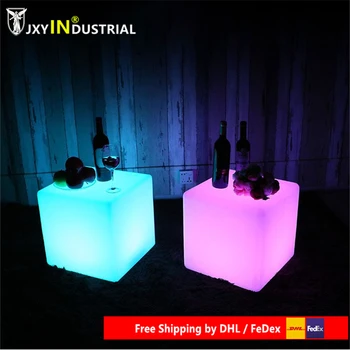 

led illuminated furniture!waterproof 40*40*40CM led cube with remote control,LED light up stool chair,luminous led cube outdoor