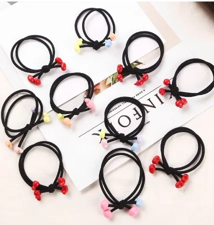 Mix Color 10 шт., новая мода, кролик, сердце, звезда, красный жемчуг, резинка для волос, резинка для волос, кобура для волос, повязка для волос, аксессуары, подвески для девушки, резинка для волос - Цвет: Mix Color