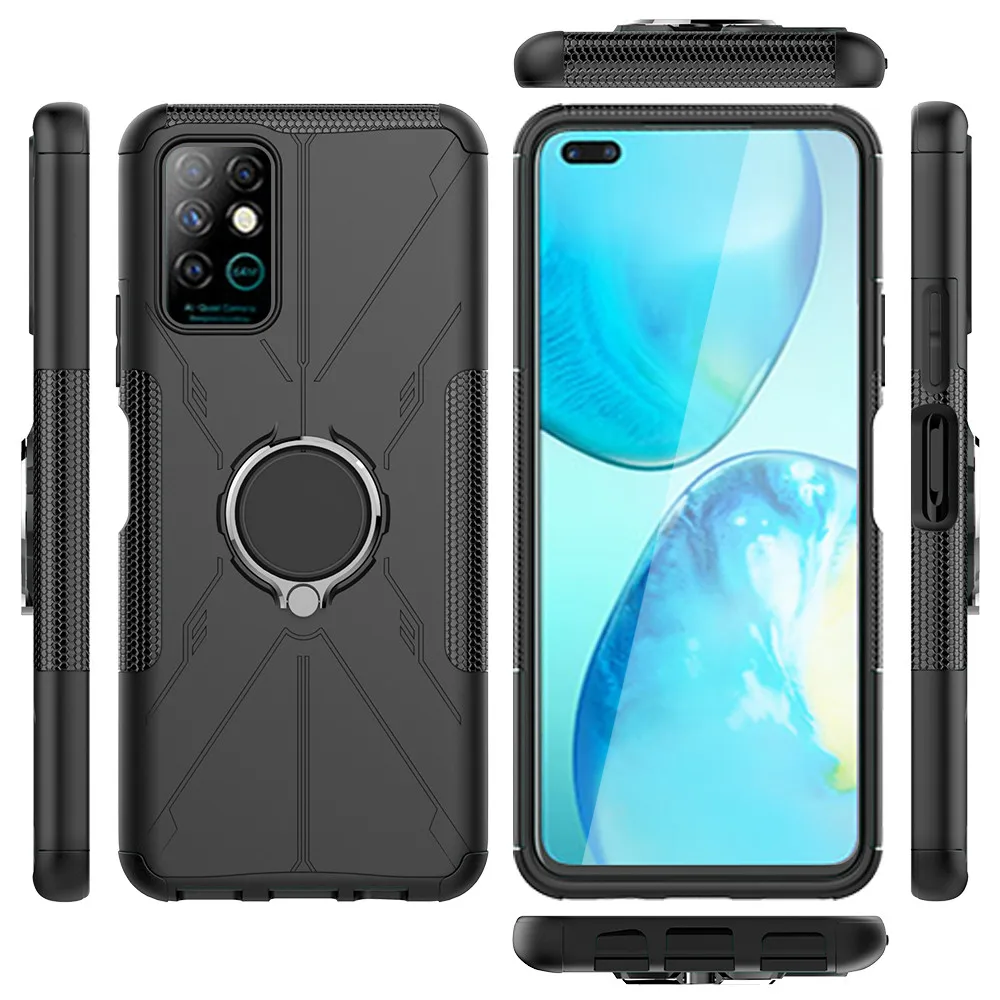Чехол для Infinix Note 8 роскошный чехол-накладка с кольцом подставка бронированный