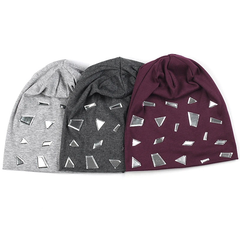 2020 New Women Casual Fashion Mirror Accessories Hats Spring Soft Ladies Beanies hat Winter Baggy Gorro cap | Аксессуары для