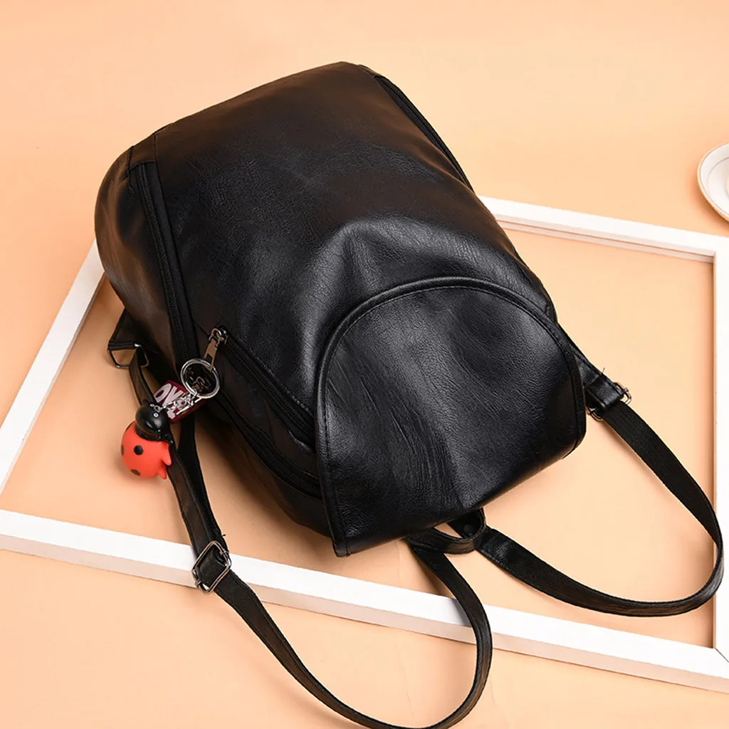 OCARDIAN, новинка, модный простой женский рюкзак с большой вместительностью, черная кожаная школьная сумка для студентов, дорожная сумка J12