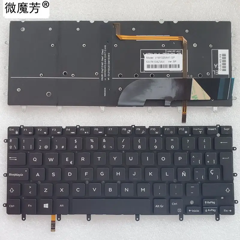 Испанская SP Клавиатура с подсветкой для DELL Inspiron XPS 13 7000 7347 7348 7352 7353 7359 15 7547 7548 9343 9350