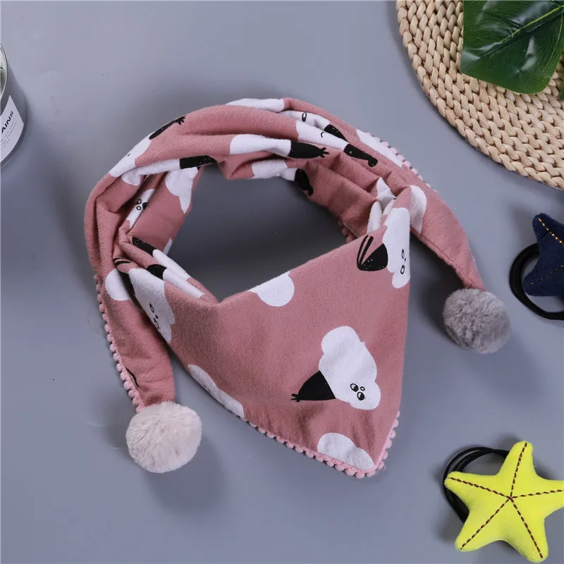 clouds pink Новинка; модный детский шарф; хлопковый треугольный нагрудник; плотный шарф для маленьких девочек и мальчиков; осенне-зимний детский шарф; одежда для малышей - Цвет: clouds pink