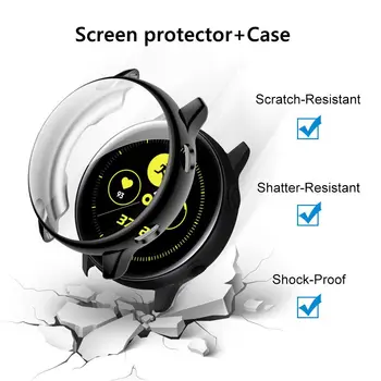 

Screen Protector+Case For Samsung Galaxy watch active 2 44mm 40mm TPU All-Around cover bumper+film watch Accessories