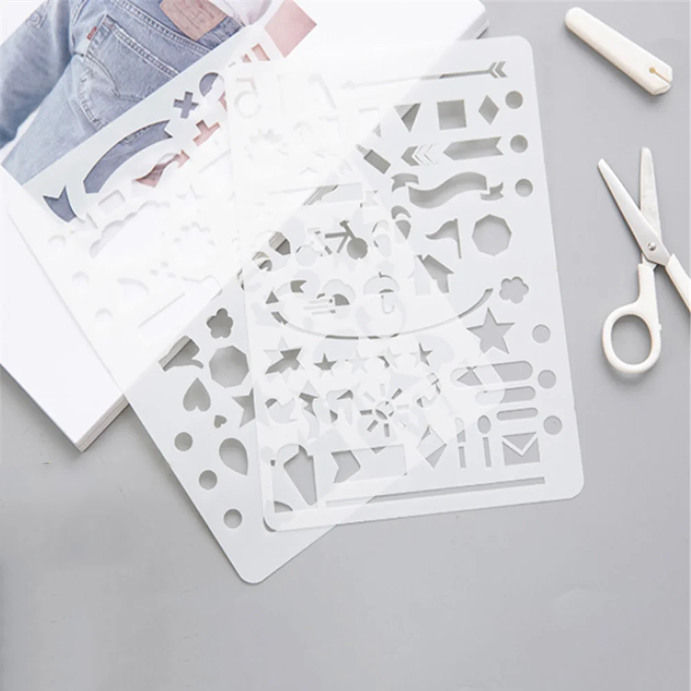 

2pcs Cutout Layering Stencils DIY Scrapbooking Embossing Wall Diary Painting Drawing Template Decor Cake Spray Mold Supply