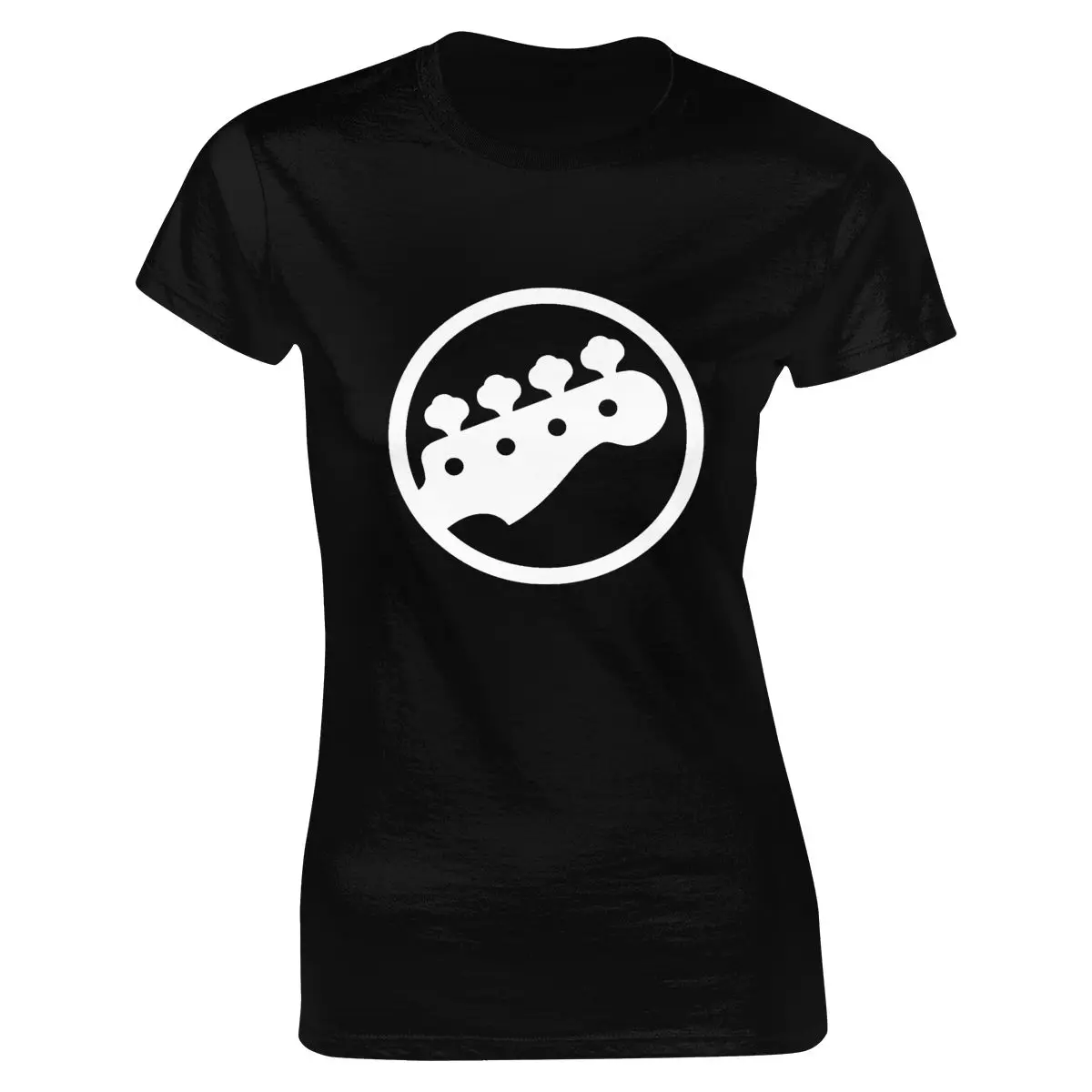 

Bass Guitar Headstock T Shirt Player Printed Style Tees O-neck Casual Cotton Short Summer Regular Ages 18-35 Years Old Worsted