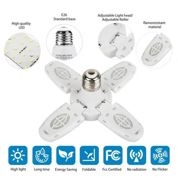 

E26 Industrial Lighting Light Bulb 38W Led Lamp 3800LM Foldable Garage Light 85-265V Led Light Indoor Lighting Chandelier